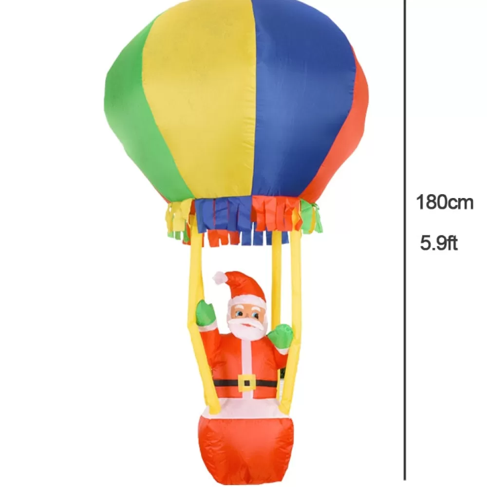 Hot Structure De Noël Gonflable : Père Noël Dans La Montgolfière Structures Gonflables De Noël