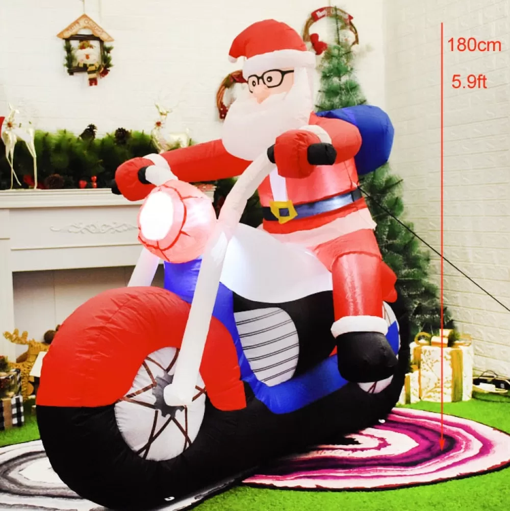 Online Structure De Noël Gonflable : Père Noël En Moto Structures Gonflables De Noël