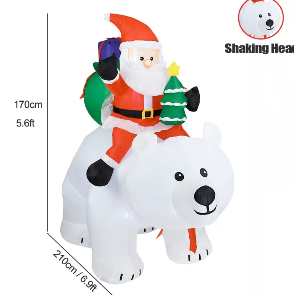 Hot Structure Noël Gonflable : Père Noël Sur Un Ours Blanc Structures Gonflables De Noël | Décorations De Noël Scandinaves