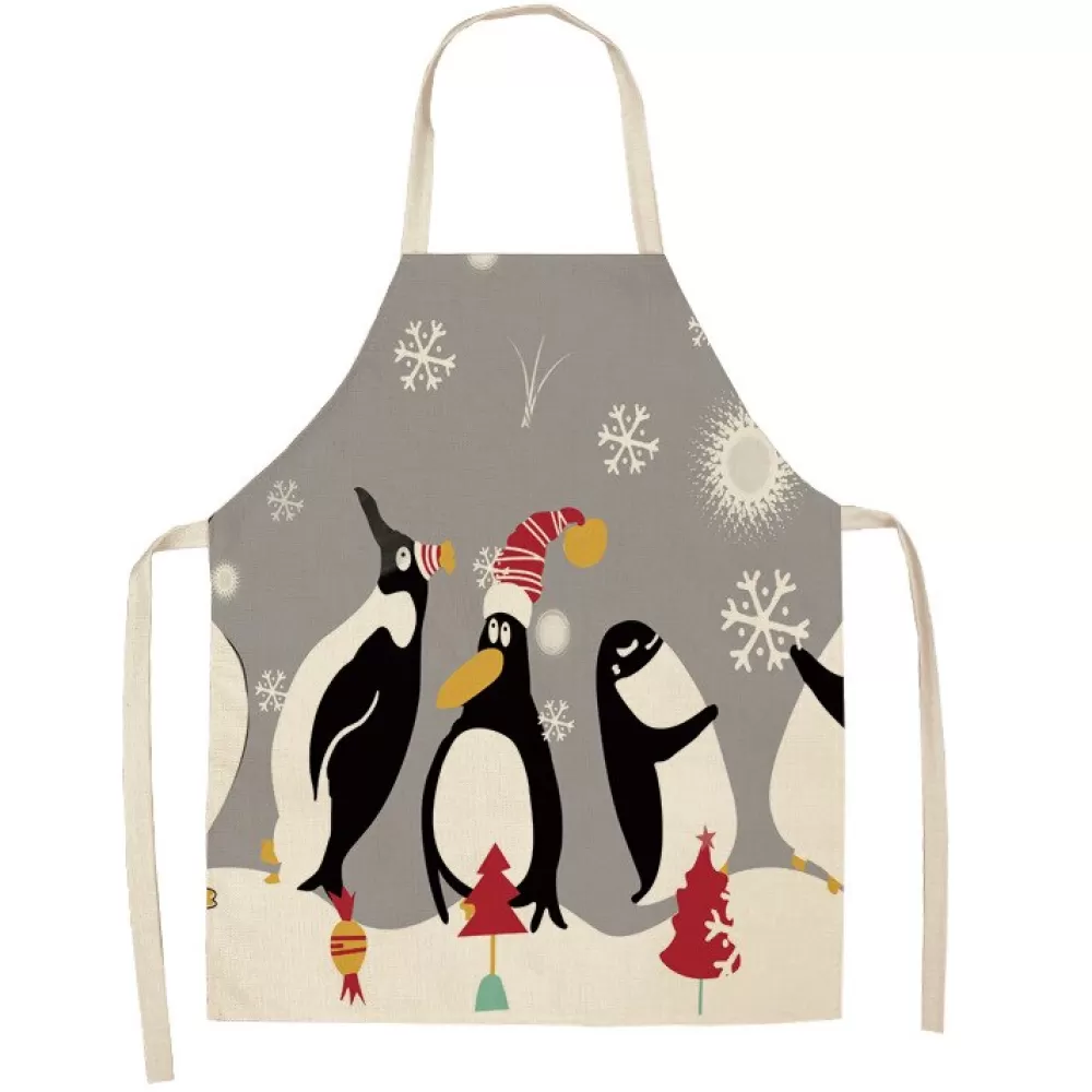 Hot Tablier De Noël - Pingouins De Noël Décorations De Noël Pas Cher | Tablier De Noël