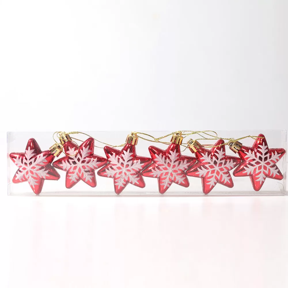 Sale Étoile De Noël : Etoile Rouge Avec Flocons Décorations De Noël Pas Cher | Décorations De Noël Rouges