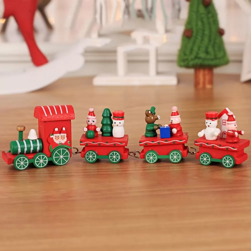 Sale Train De Noël En Bois Décorations De Noël Pas Cher | Trains De Noël