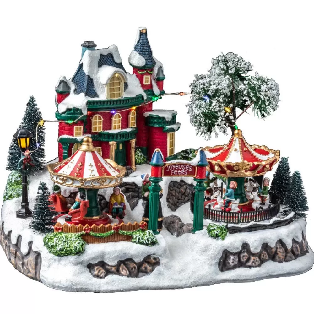 Cheap Village Lumineux De Noël - Manège Villages De Noël